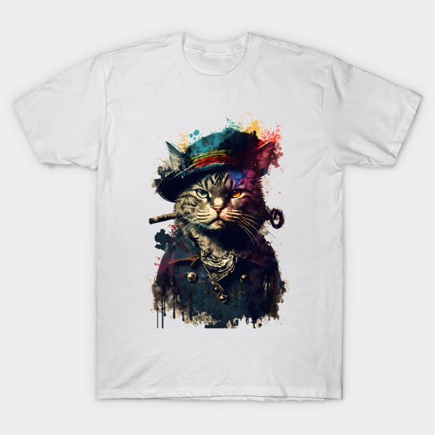 Cat Pirate Painting T-Shirt by ArtisticCorner